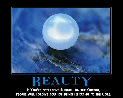 Demotivational poster about beauty