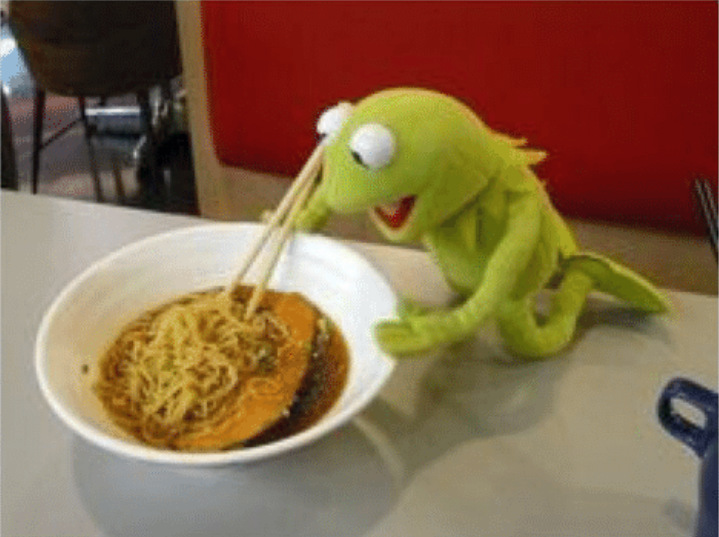 Eat non stop Kermit meme